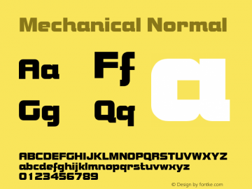 MechanicalNormal Altsys Fontographer 3.3-J99.3.5 {DfLp-URBC-66E7-7FBL-FXFA} Font Sample