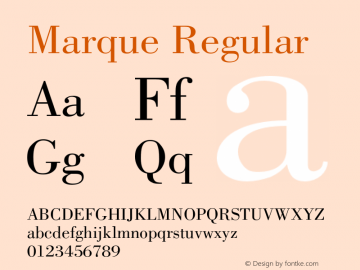 Marque Normal Version 1.000;PS 001.001;hotconv 1.0.38 {DfLp-URBC-66E7-7FBL-FXFA} Font Sample