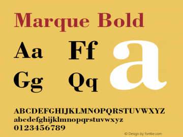 Marque Bold Version 0.001;PS 001.001;hotconv 1.0.38 {DfLp-URBC-66E7-7FBL-FXFA} Font Sample