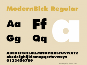 ModernBlck Regular Version 1.000;PS 001.001;hotconv 1.0.38 {DfLp-URBC-66E7-7FBL-FXFA} Font Sample