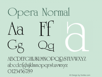 OperaNormal Altsys Fontographer 3.3-J99.3.5 {DfLp-URBC-66E7-7FBL-FXFA} Font Sample
