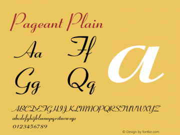 PageantPlain Altsys Fontographer 3.3-J99.3.5 {DfLp-URBC-66E7-7FBL-FXFA} Font Sample