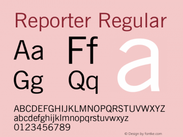 ReporterRegular Altsys Fontographer 3.3-J99.3.5 {DfLp-URBC-66E7-7FBL-FXFA} Font Sample