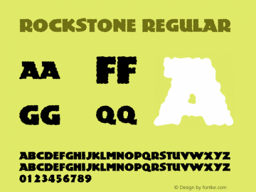 RockstoneRegular Altsys Fontographer 3.3-J99.4.5 {DfLp-URBC-66E7-7FBL-FXFA} Font Sample