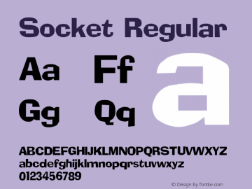 Socket Regular Version 1.000;PS 001.001;hotconv 1.0.38 {DfLp-URBC-66E7-7FBL-FXFA} Font Sample