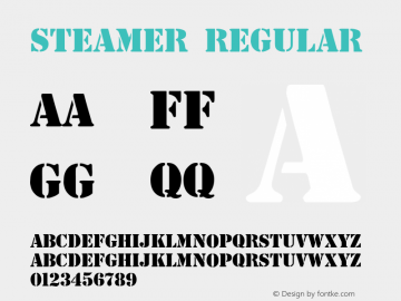 Steamer Regular Version 1.000;PS 001.001;hotconv 1.0.38 {DfLp-URBC-66E7-7FBL-FXFA} Font Sample