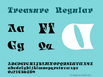 Treasure Plain Version 1.000;PS 001.001;hotconv 1.0.38 {DfLp-URBC-66E7-7FBL-FXFA} Font Sample