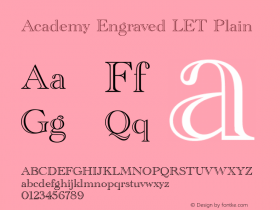 Academy Engraved LET Plain 1.0 Font Sample