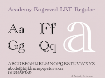 Academy Engraved LET Regular 1.0 Font Sample