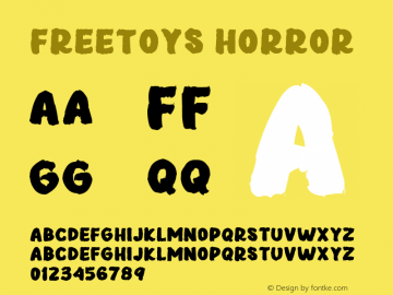Freetoys Horror Version 1.00;January 16, 2020;FontCreator 11.5.0.2422 64-bit Font Sample