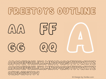 Freetoys Outline Version 1.00;January 16, 2020;FontCreator 11.5.0.2422 64-bit图片样张