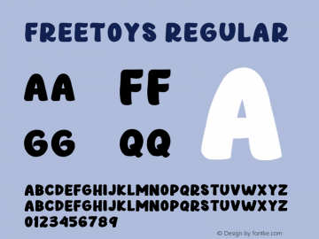 Freetoys Version 1.00;January 16, 2020;FontCreator 11.5.0.2422 64-bit图片样张
