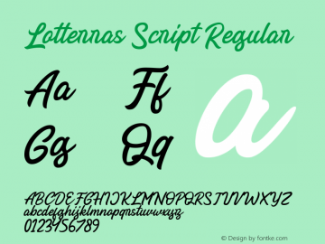 Lotterras Script Version 1.00;December 1, 2019;FontCreator 11.5.0.2422 64-bit图片样张