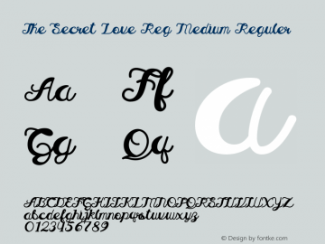 The Secret Love Medium Reguler Version 1.000 Font Sample