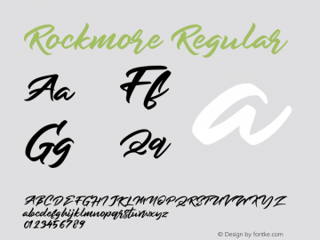 Rockmore Version 1.00;December 2, 2019;FontCreator 11.5.0.2427 32-bit图片样张