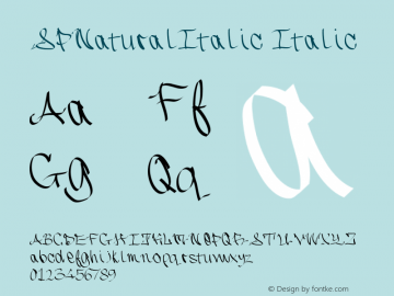 SPNaturalItalic Italic Version 001.000图片样张