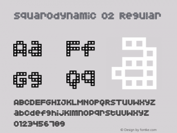 Squarodynamic 02 Regular Macromedia Fontographer 4.1.3 1/3/01图片样张