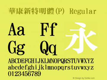華康新特明體(P) Version 2.210 {DfLp-URBC-66E7-7FBL-FXFA} Font Sample