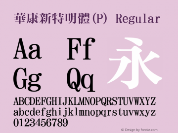 華康新特明體(P) Version 5.000 {DfLp-H935-QFB4-2ZSP-4FFG} Font Sample