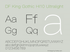 DF King Gothic HI10 Ultralight Version 1.000 {DfLp-URBC-66E7-7FBL-FXFA} Font Sample