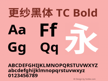 更纱黑体 TC Bold  Font Sample