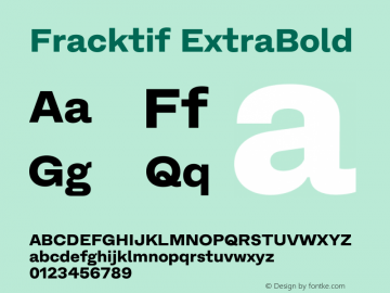 Fracktif ExtraBold Version 1.000 Font Sample