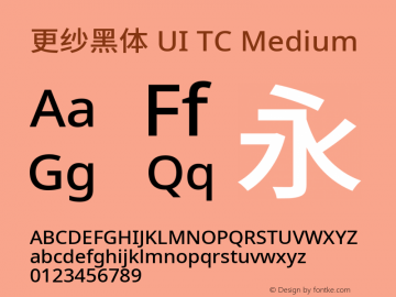 更纱黑体 UI TC Medium  Font Sample