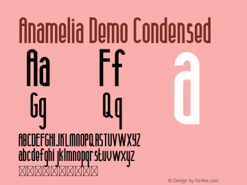 Anamelia Demo Condensed Version 1.002;Fontself Maker 3.1.2图片样张