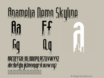 Anamelia Demo Skyline Version 1.003;Fontself Maker 3.1.2图片样张