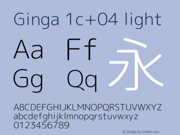 Ginga 1c+04 light  Font Sample