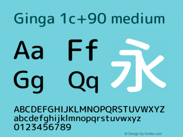 Ginga 1c+90 medium  Font Sample