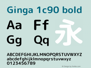 Ginga 1c90 bold  Font Sample