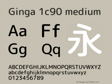 Ginga 1c90 medium  Font Sample