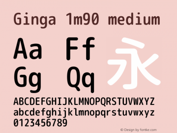 Ginga 1m90 medium  Font Sample