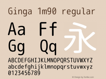 Ginga 1m90 regular  Font Sample