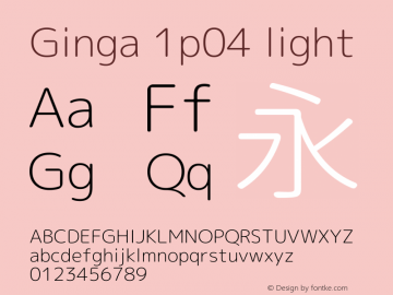 Ginga 1p04 light  Font Sample