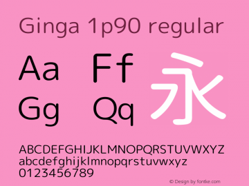 Ginga 1p90 regular  Font Sample
