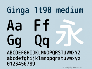 Ginga 1t90 medium  Font Sample