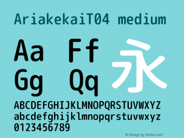 AriakekaiT04 medium  Font Sample