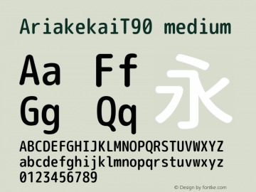 AriakekaiT90 medium  Font Sample