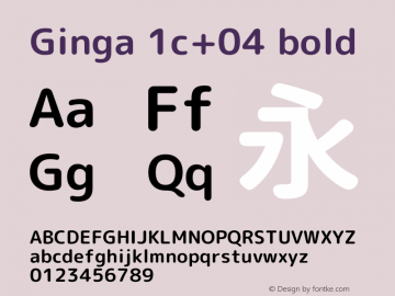 Ginga 1c+04 bold  Font Sample
