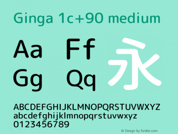 Ginga 1c+90 medium  Font Sample