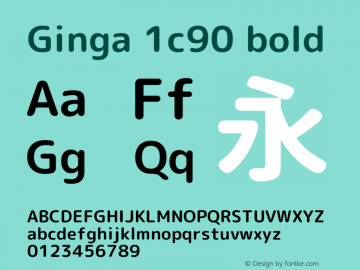 Ginga 1c90 bold  Font Sample