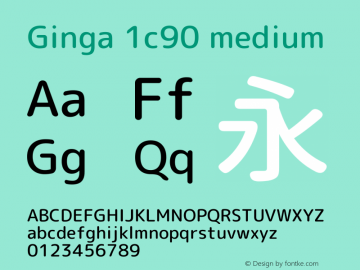 Ginga 1c90 medium  Font Sample