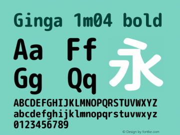 Ginga 1m04 bold  Font Sample