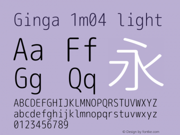 Ginga 1m04 light  Font Sample