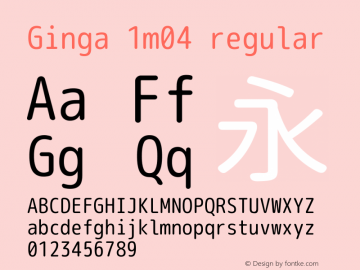 Ginga 1m04 regular  Font Sample