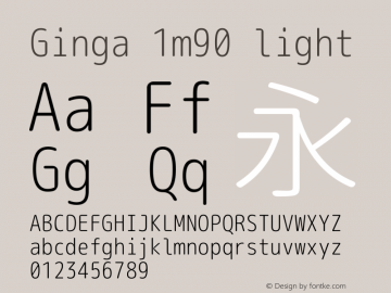 Ginga 1m90 light  Font Sample