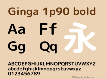 Ginga 1p90 bold  Font Sample