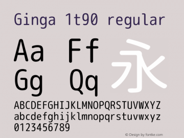 Ginga 1t90 regular  Font Sample